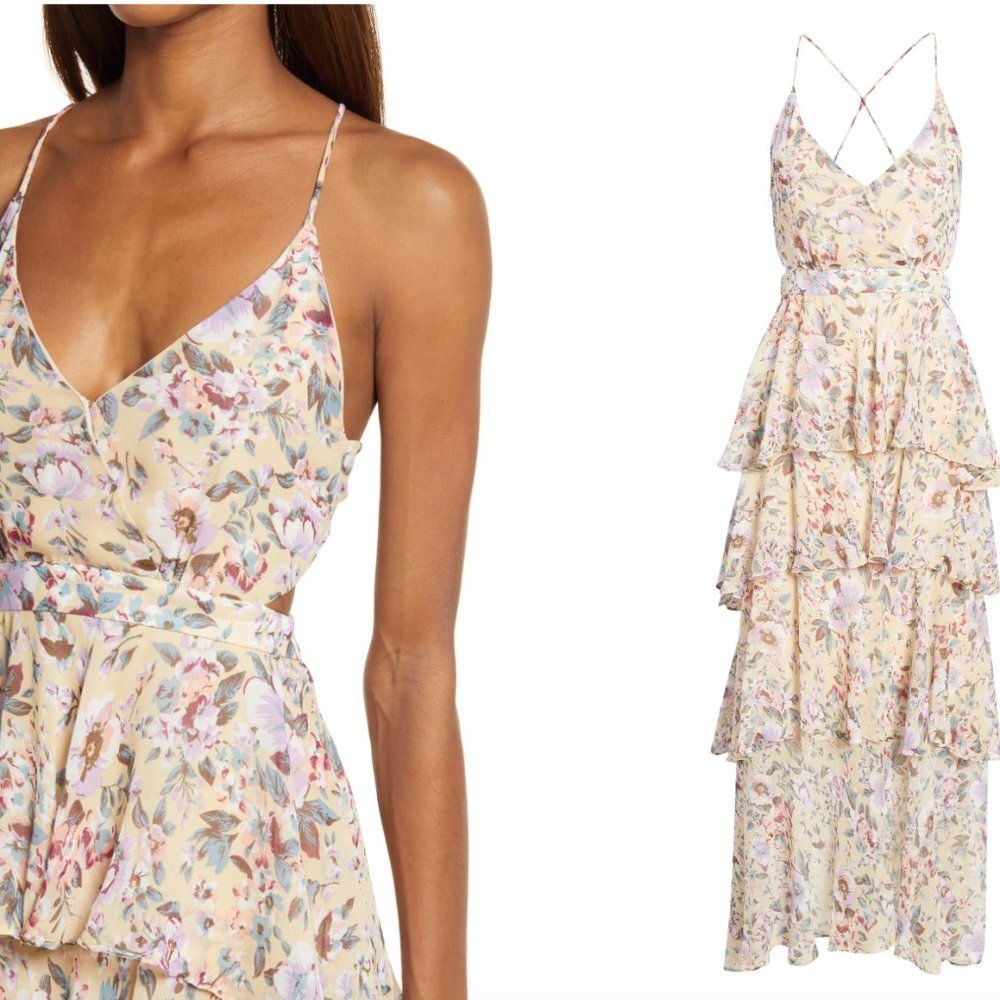 ASTR Ruffle Midi Dress NWOT